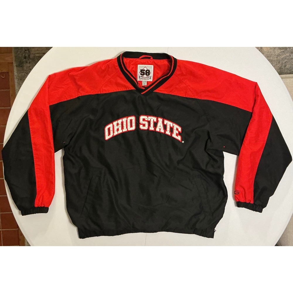 VTG Y2K Ohio State Buckeyes Pullover Windbreaker Jacket Mens XL‎ 58 Sports